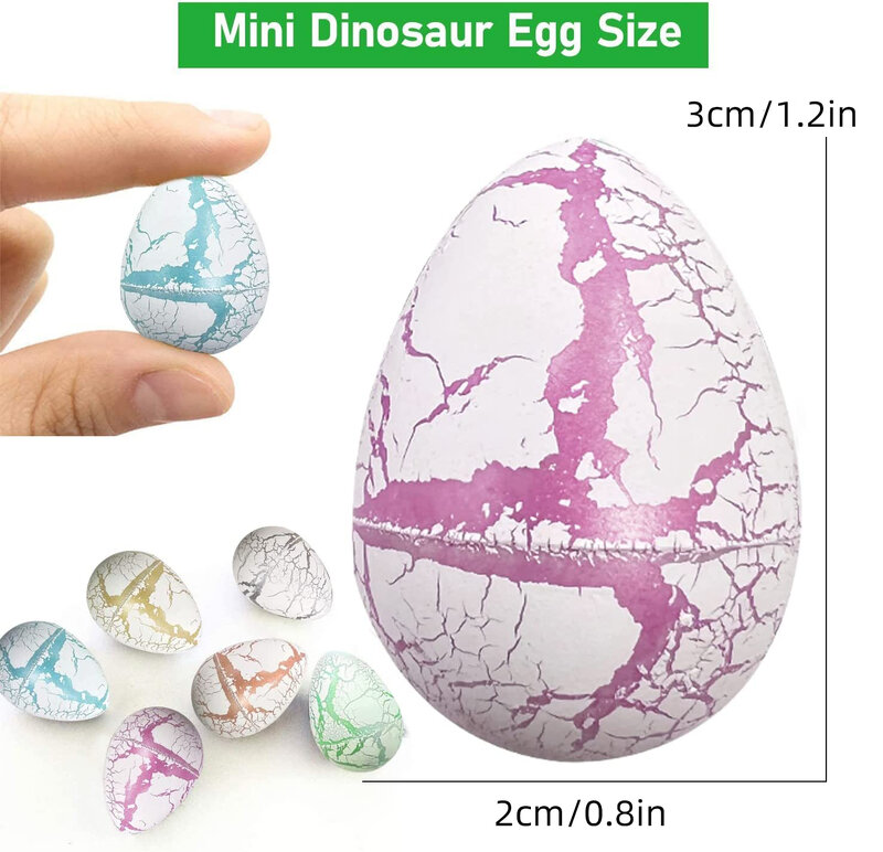 60 PCS Dinosaur Eggs, Grow in Water Easter Basket Stuffers, Hatch Egg Crack Science Kits Novelty Toy Easter Gifts (Color Random)