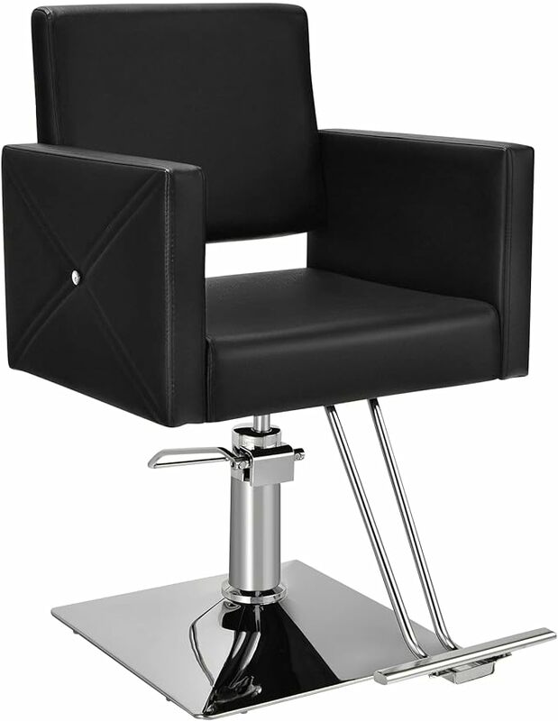 Giantex 헤비 듀티 유압 펌프 이발 의자, 높이 조절 가능, 360 ° 회전 스파 뷰티 장비, 메이크업 하