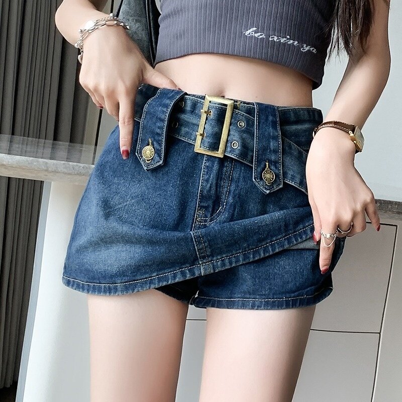 Jeansowa spódniczka damska Spicy Girl spódnica spodnie wysokiej talii Slim Wrap krótka spódniczka na biodra lato 2023 w nowym stylu spódnica
