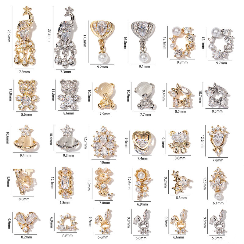 Hnuix-ネイルアート用ラインストーンビーズ,スーパーフラッシュ,マニキュアアクセサリー,ダイヤモンド装飾,2個,2022