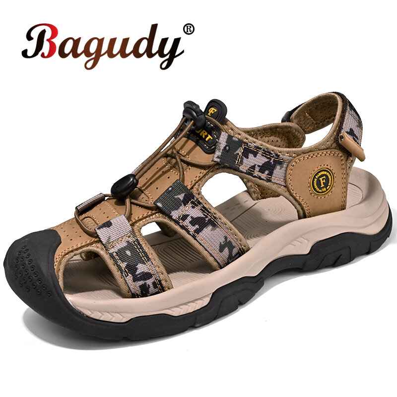 Summer Outdoor Men's Sandals Non-slip Men's Casual Sneakers Comfortable Beach Sandals Plus Size Men's Breathable Wading Sandals
