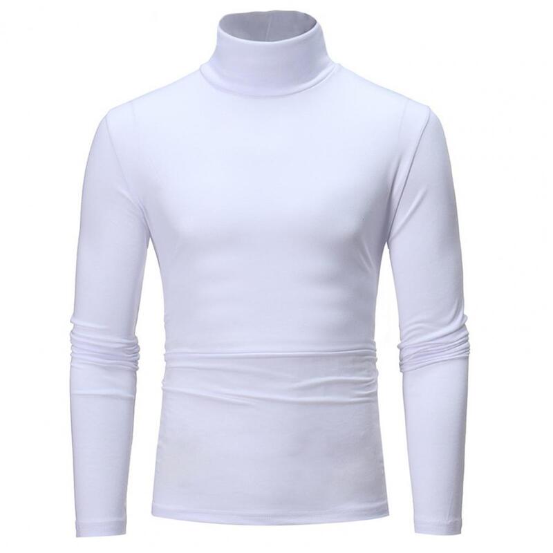 メンズ長袖タートルネックスウェットシャツ,スリムフィット,秋冬用,伸縮性のある長袖