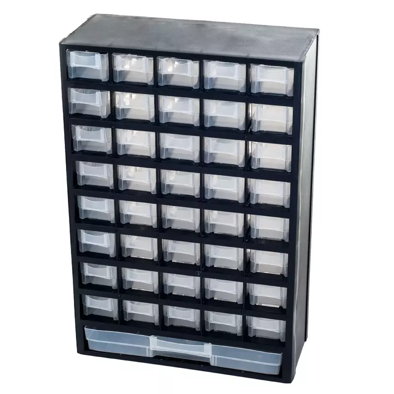 Gavetas plásticas do armazenamento para ferramentas ou ofícios, preto, 41 compartimentos