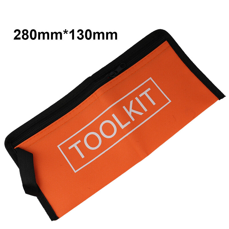 Tas kantong alat tas menyimpan peralatan kecil tas peralatan 28x13cm kain kanvas untuk mengatur oranye kedap air kualitas tinggi