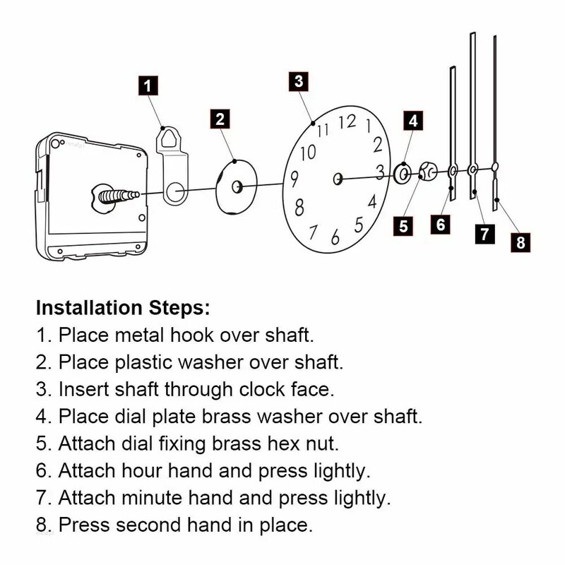 MCDFL DIY Quartz Silent Wall Clock Mechanism Central Movement Kit for Machinery Watch Table Sweep Timepiece Clockwork Long Shaft