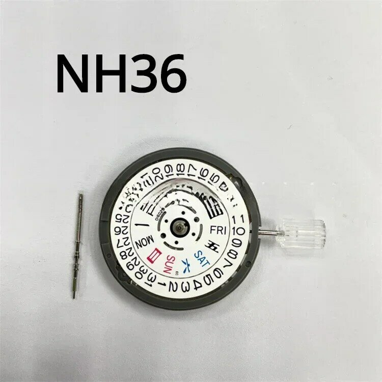 Aksesori jam tangan pergerakan jam tangan diimpor dari merek Jepang baru NH36 gerakan mekanis otomatis kalender tunggal hitam
