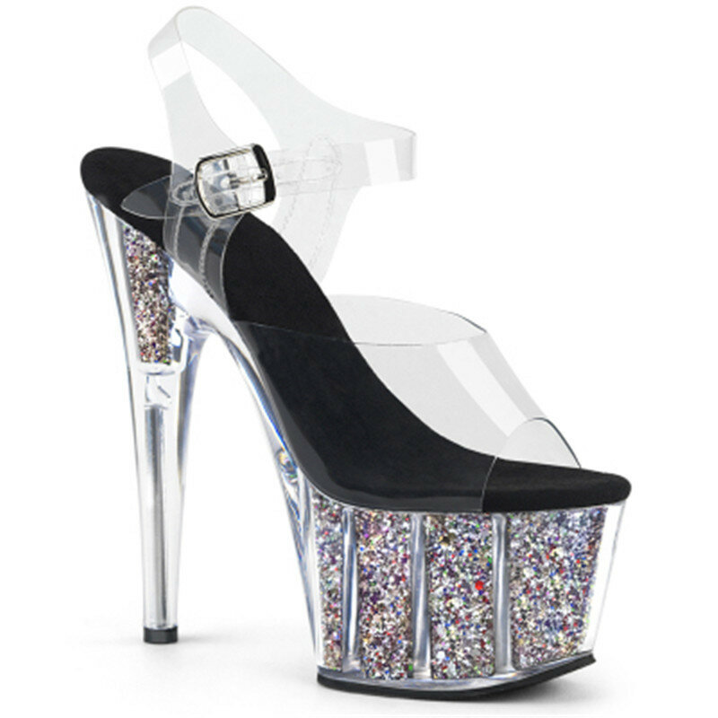 6 inch, transparent high platform full transparent fashion sexy 15-17cm high heels Bridal Noble dance shoes