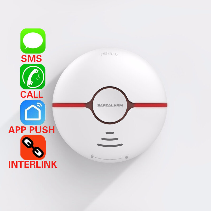Detector de humo inalámbrico Tuya Smart Life, Sensor de alarma de incendios independiente, seguridad para cigarrillos, Google y Alexa, 1 unidad