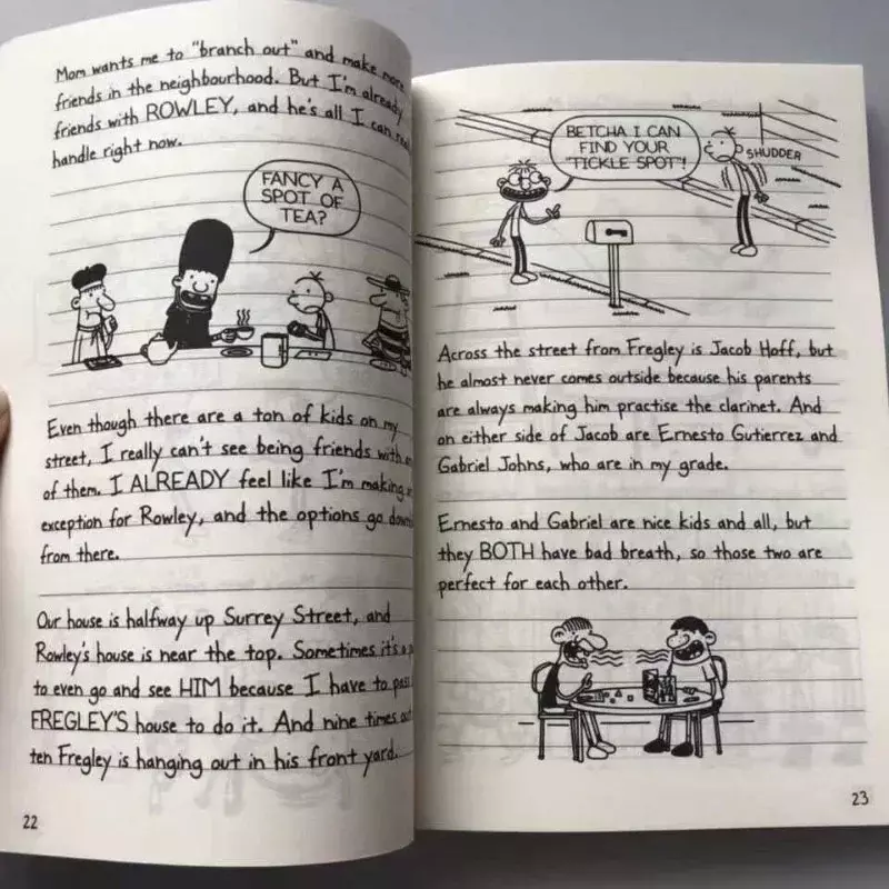 A Set of Four or Eight 1-8/9-16/17-20 Diary of Wimpy Kid English Book Diary of Wimpy Kid Boxed Children's Fiction Comics Book
