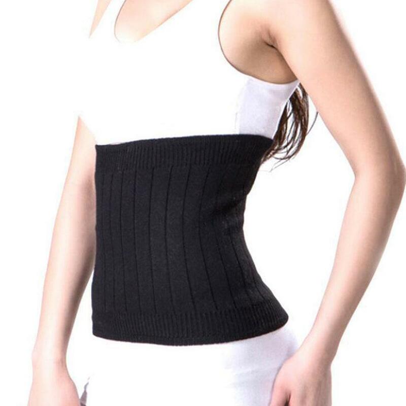 Cinture in vita lavorate a maglia spesse e calde fascia addominale per le donne protezione elastica in vita cintura in pile di velluto invernale più calda