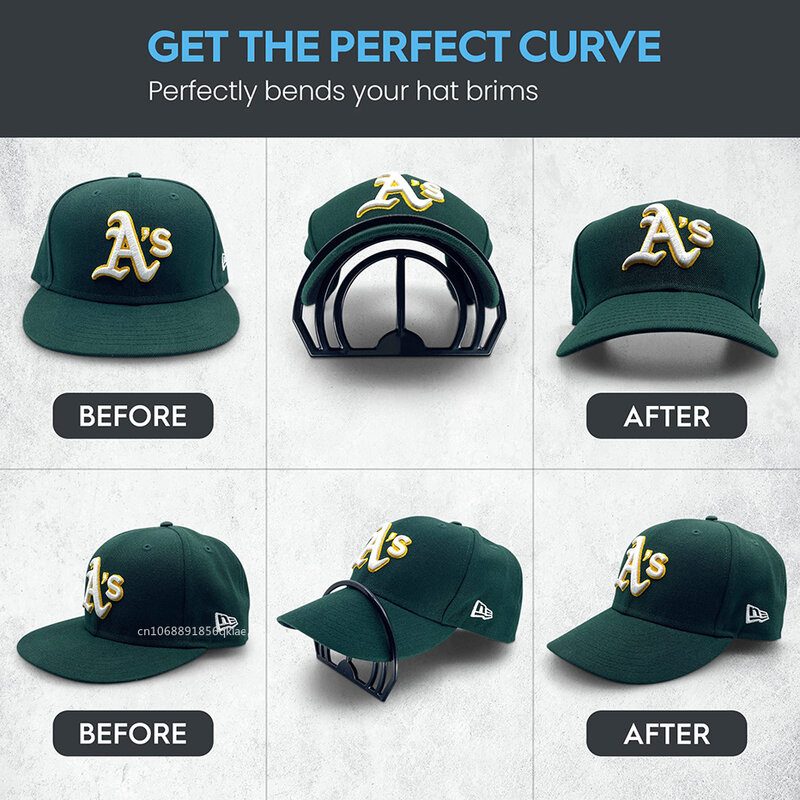 Gorra de béisbol dobladora de ala negra, moldeador de sombrero, No requiere vapor, bordes de sombrero, banda curva, accesorios para curvas de ala perfecta
