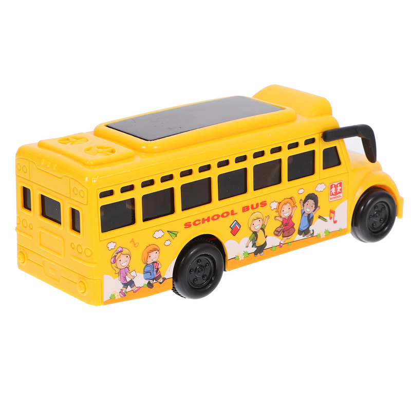 Bus mainan anak mainan untuk balita usia 1-3 anak-anak Pull Back mobil sekolah bermain Model Abs lucu