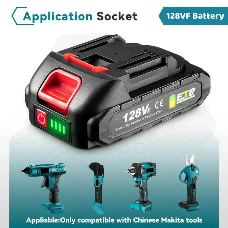 Bateria de lítio recarregável para motosserra sem escova, furadeira elétrica, chave elétrica, adaptada com Makita, 18V, série B, 7500mAh