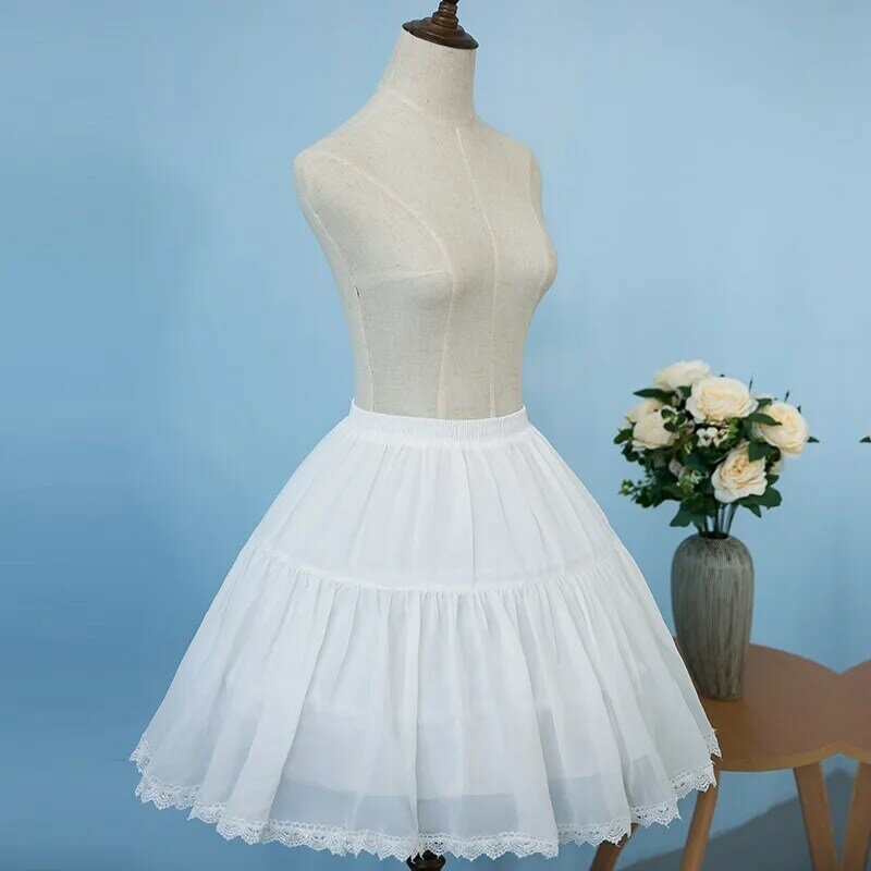 Enagua de crinolina de encaje para debajo de la falda, vestido de aro, jaula de cuerpo blanco ajustable, 2024