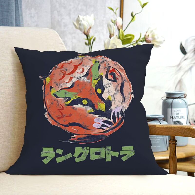 Monster Hunter Rise Volvidon Kanji Pillowcase Polyester Cushion Cover Gift Pillow Case Cover for Home Double-sided Printed
