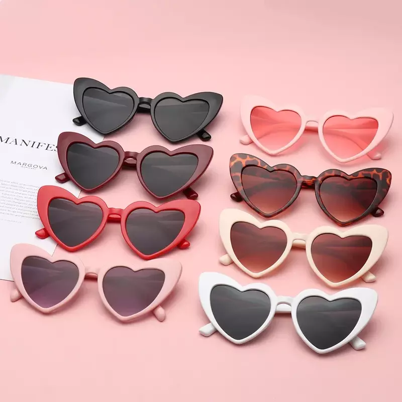 Солнцезащитные очки в форме сердца женские, стильные милые винтажные солнечные очки «кошачий глаз» в стиле ретро, с защитой UV400