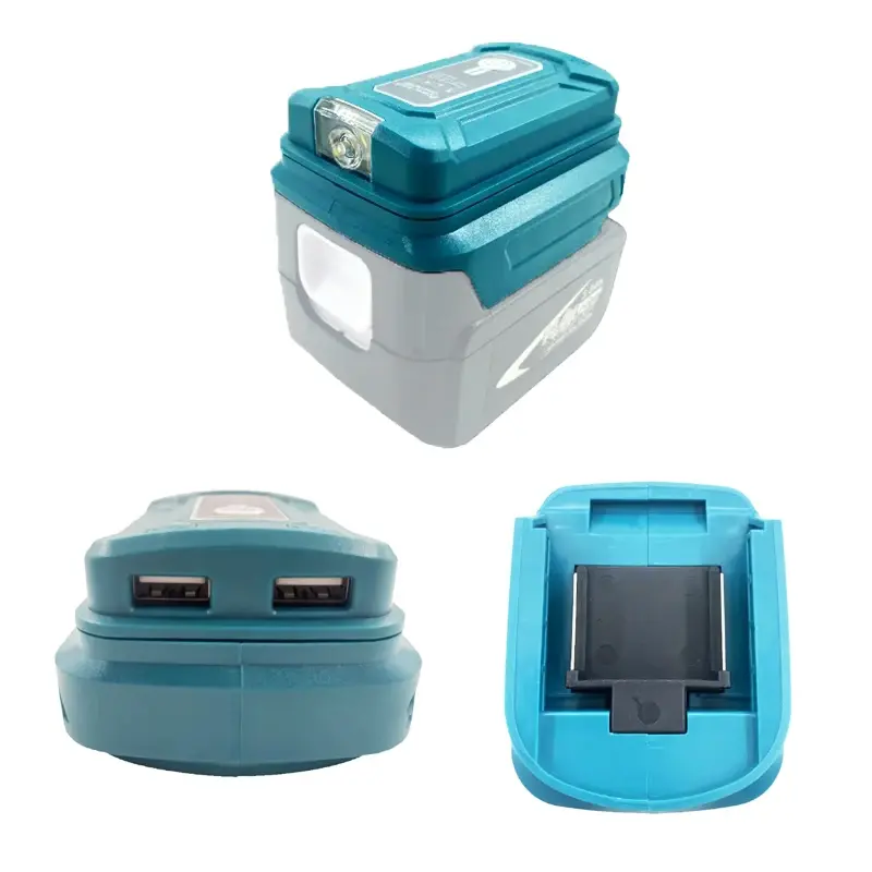 Portátil rápido carregamento Li-ion bateria adaptador, fonte de alimentação portátil, luz LED, Dual USB, Makita 18V, BL1840, BL1850
