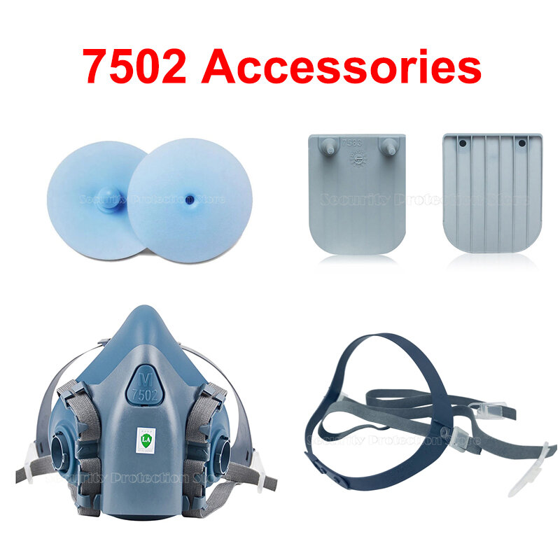 7583 katup buang hirup dapat diganti Gel silika 7581 sabuk kepala untuk 7502/7501 masker Gas Aksesori Respirator Kimia