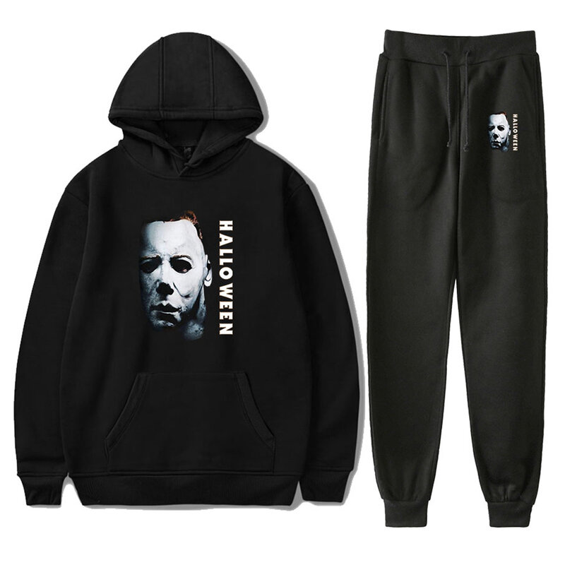 Michael Myers Hood Hoodie Pullover + Pants para adultos hombres mujeres