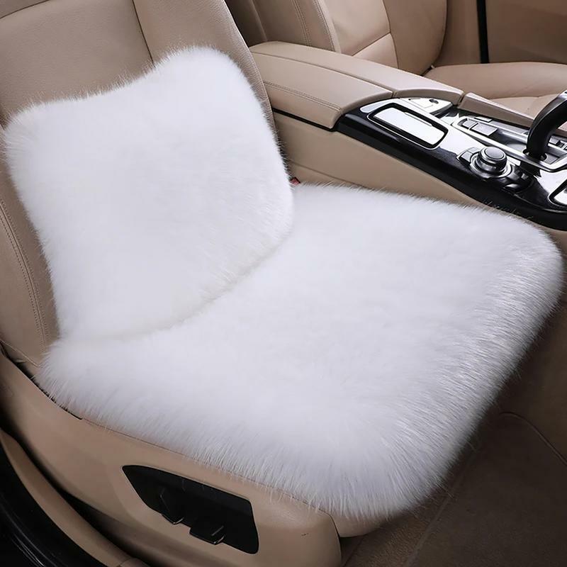 Car Plush Seat Cushion Washable Chair Cushion Winter All-Season Seat Warming Rear Single-piece Car Main Driving Seat Cushion