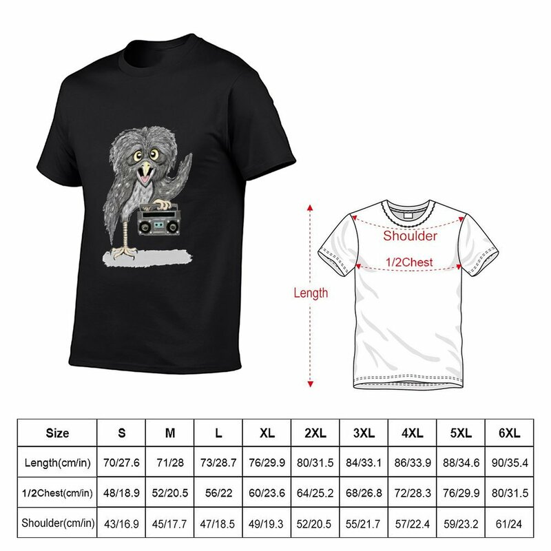 T-shirt coruja masculina com gráficos musicais, campeão t-shirts