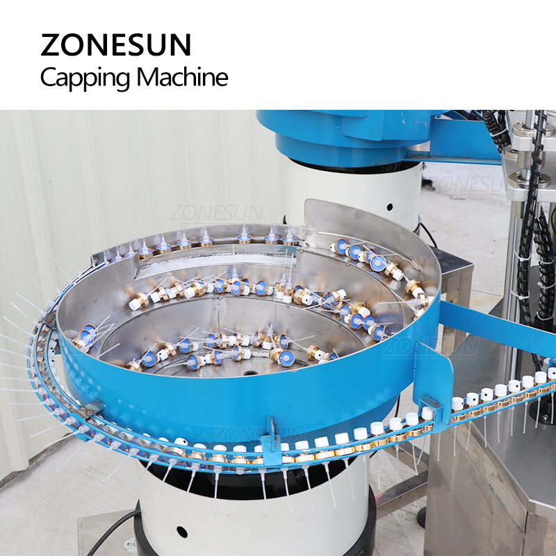 Zonesun tampando automático máquina spray tampão mesa giratória pneumática frasco frasco de perfume superior pressionando embalagem produção ZS-AFC8