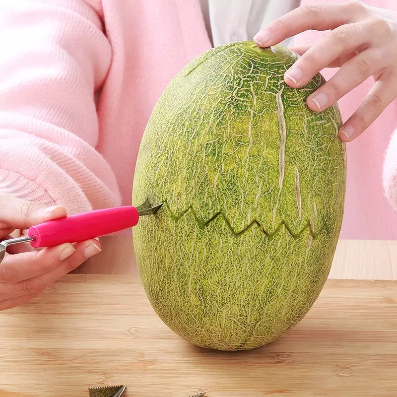 2167 double head stainless steel watermelon dug device kitchen cutting watermelon carving knife fruit scoop spoon spoon