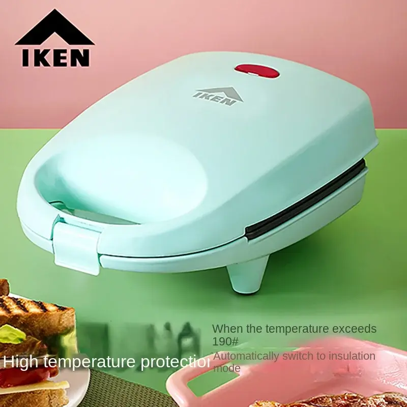 Iken-صانع الساندوتشات المنزلي متعدد الوظائف ، من نوع v ، خفيف ، للإفطار ، الخبز المحمص ، الخبز ، الفطائر ، الأومليت