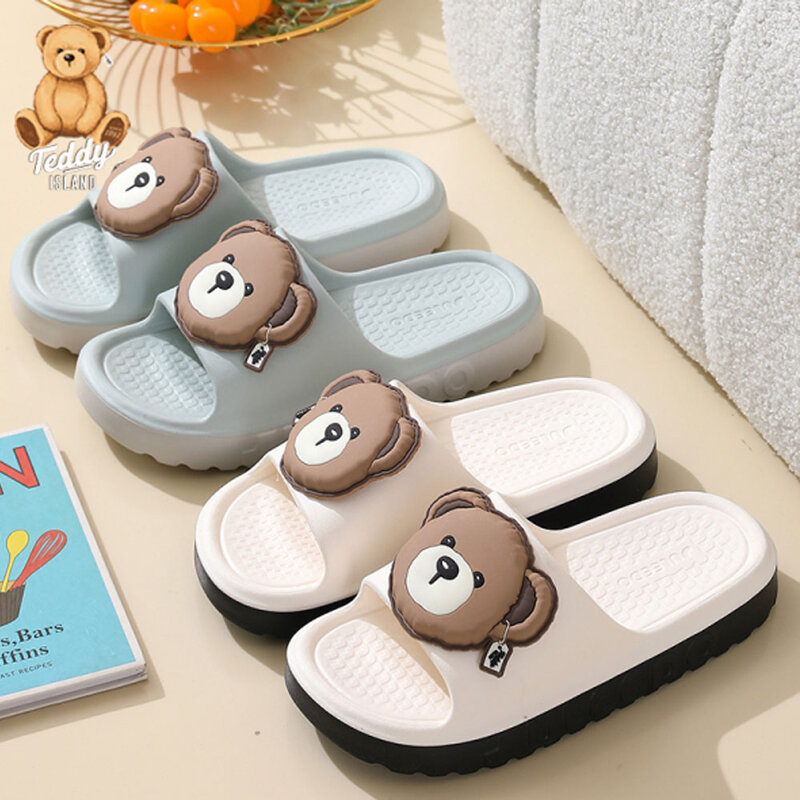 Sandal pasangan wanita, Kasut bahan EVA Anti Slip kamar mandi rumah, sol lembut 2024