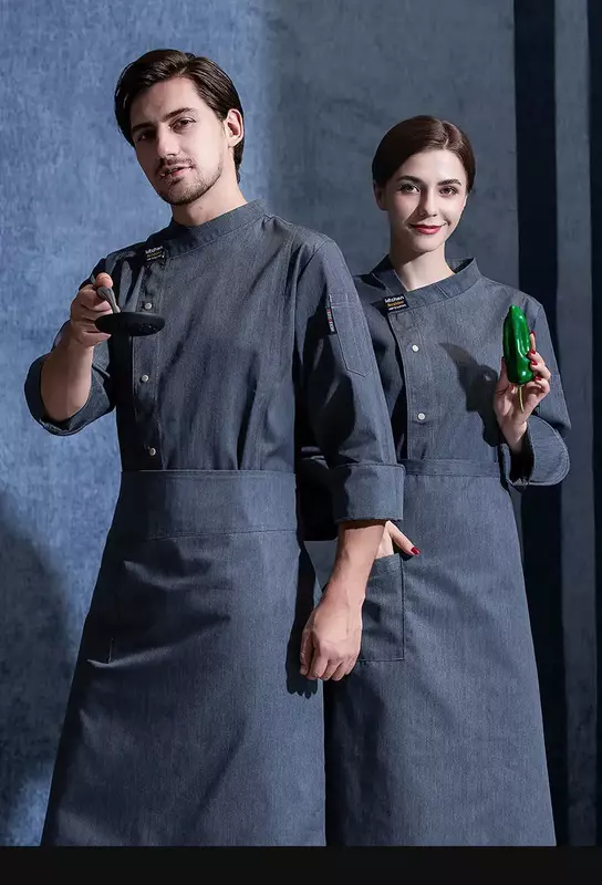Женское пальто для шеф-повара Catering с рукавами для ресторана, короткая одежда, Униформа, летняя одежда для приготовления пищи, для работы с логотипом кухни