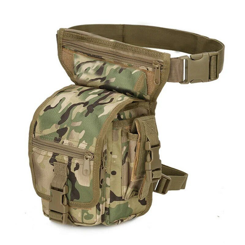 800D tas pinggang militer taktis pria, tas peralatan gantung kaki olahraga militer berburu tas pinggang berkendara sepeda motor