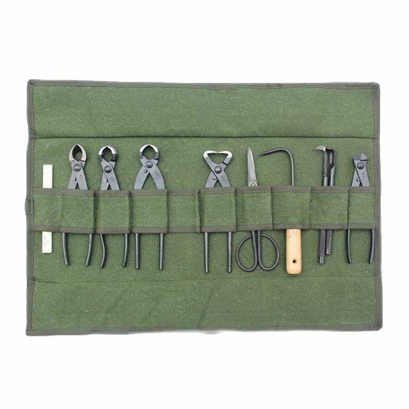 Bolsa de almacenamiento de herramientas de jardín, bolsa de tela verde para bonsái, sin herramientas