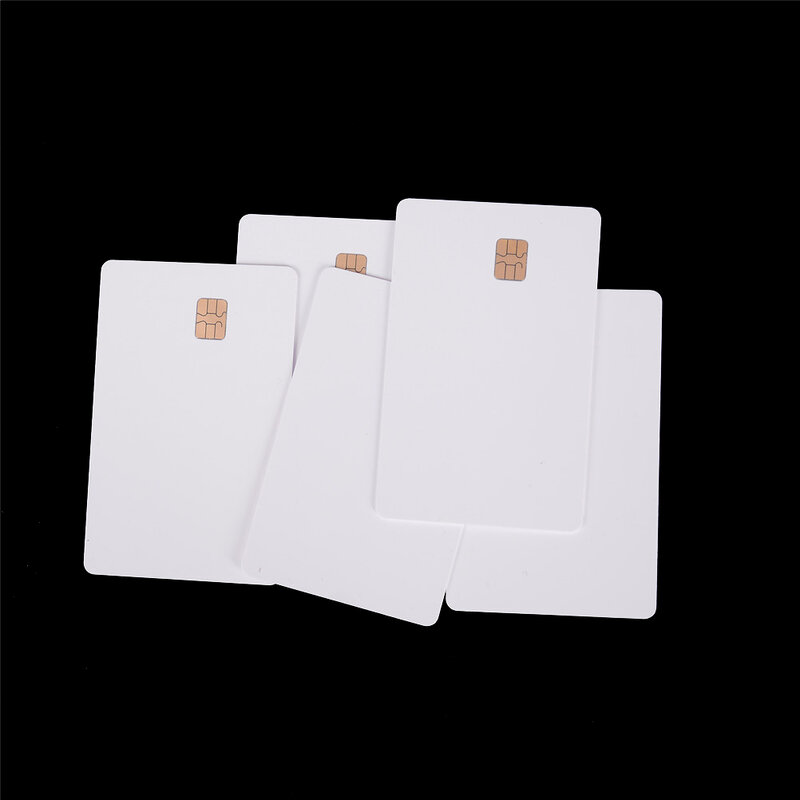 5 buah kontak putih Sle4428 Chip Smart IC kartu PVC kosong dengan SLE4442 Chip kosong kartu pintar Contact IC kartu keamanan panas
