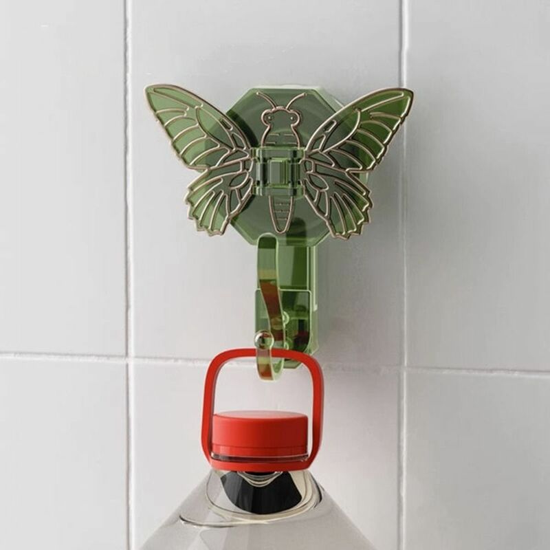 Gancho pegajoso Butterfly Sucker, prateleiras de parede criativas, toalhas multifuncionais não perfuradas, banheiro e cozinha