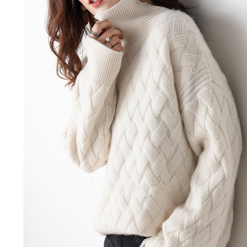 Harajuku kobiety luźny sweter zimowy moda na co dzień szykowny kaszmirowy gruby sweter sweter sweter damski długi rękaw