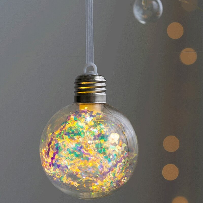 Para criativo led bola ornamentos forma lâmpada desenhos animados rena floco neve árvore enfeites