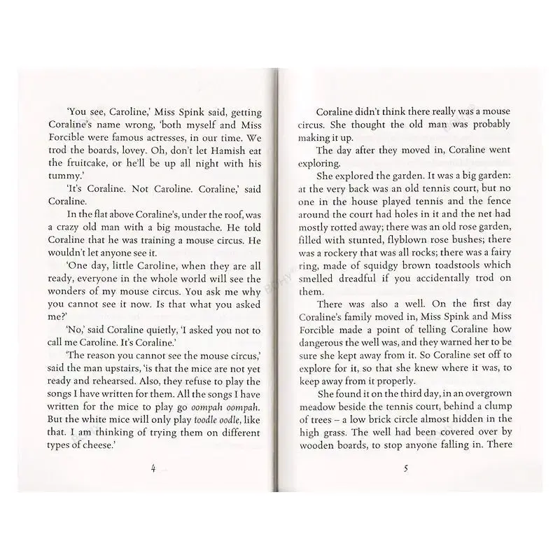 Молодежные английские романы для чтения Coraline Нейл гемман, подвесной роман