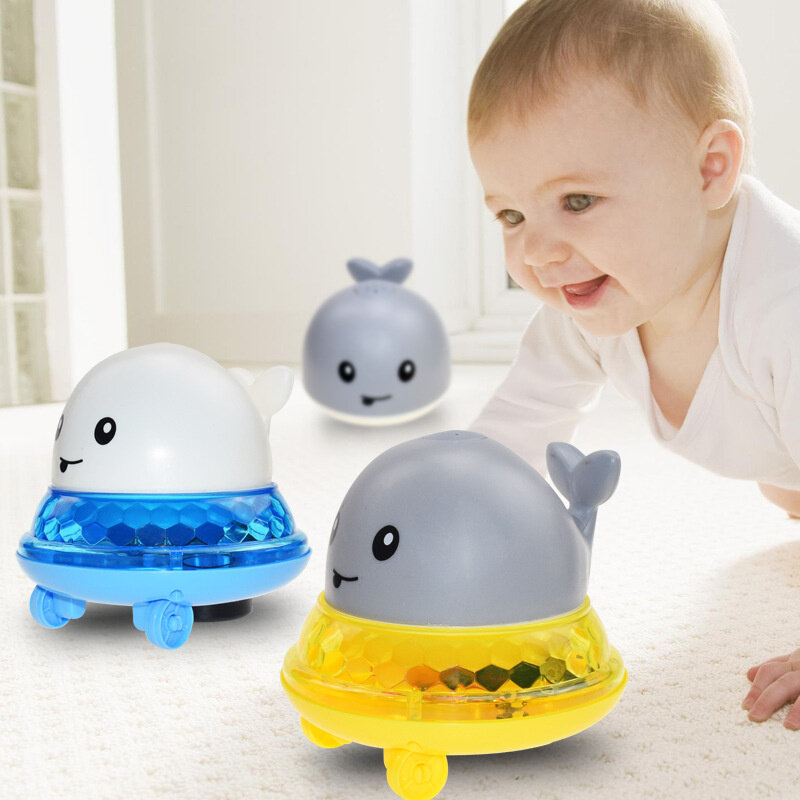 Baru Mainan Mandi Air Semprot Bayi Bola Mandi Paus Listrik Mandi Kolam Renang Shower dengan Musik Ringan Mainan Lampu LED untuk Hadiah Anak-anak
