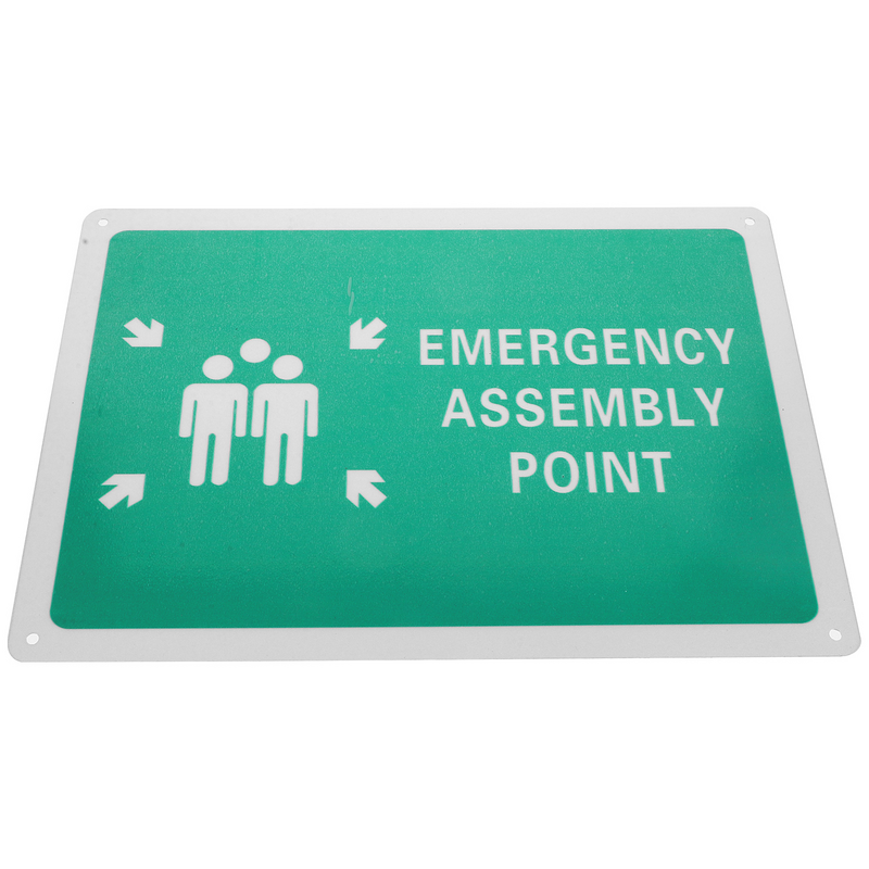 Warning Sign Aluminum Sign for Public Area Metal Emergency Assembly Metal Emergency Emergency Assembly Point Sign For Shopping