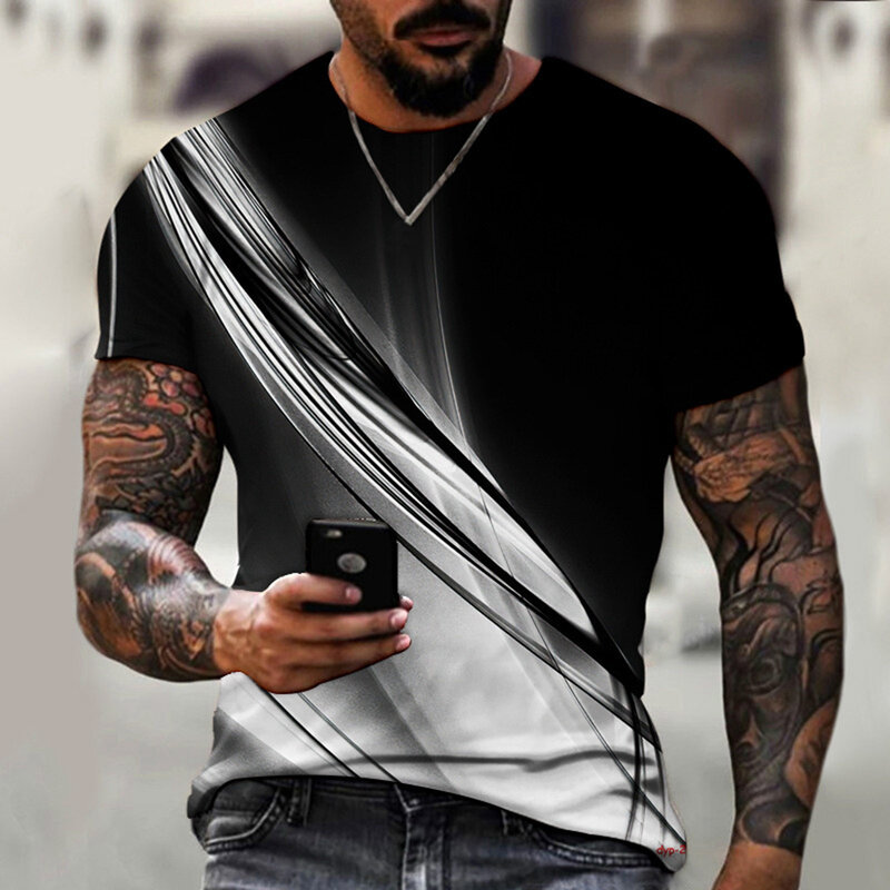 Maglietta girocollo a maniche corte con stampa floreale primaverile e autunnale maschile