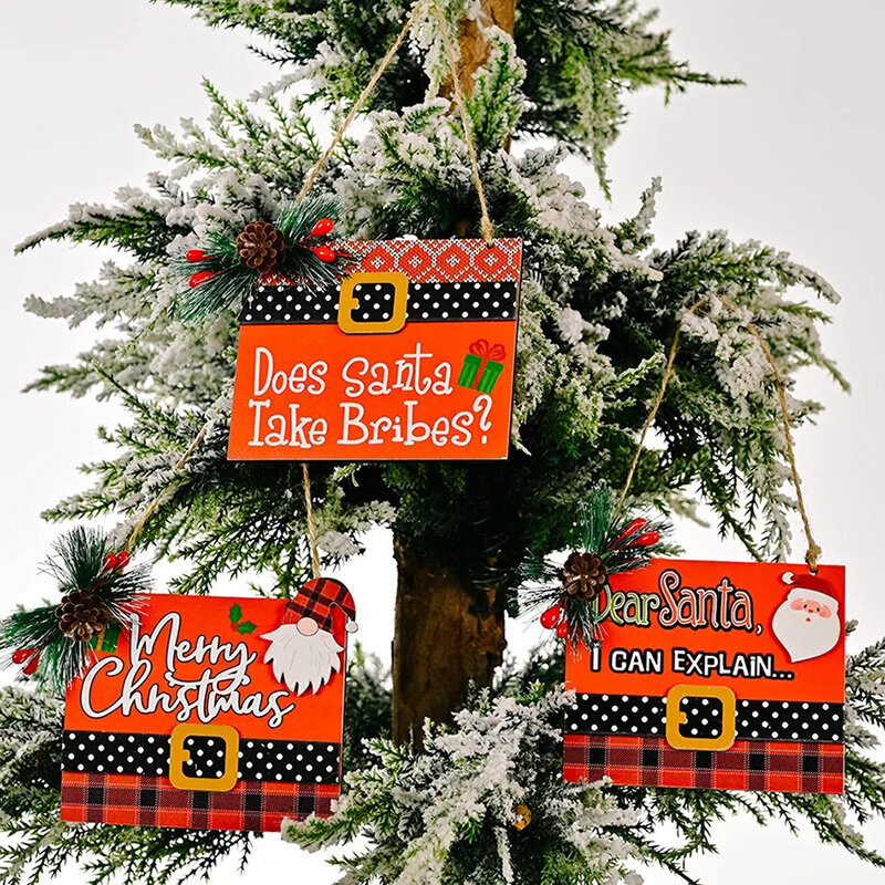 Pendentif en bois pour décoration d'arbre de Noël, ornement pour la maison, conflicDecoration