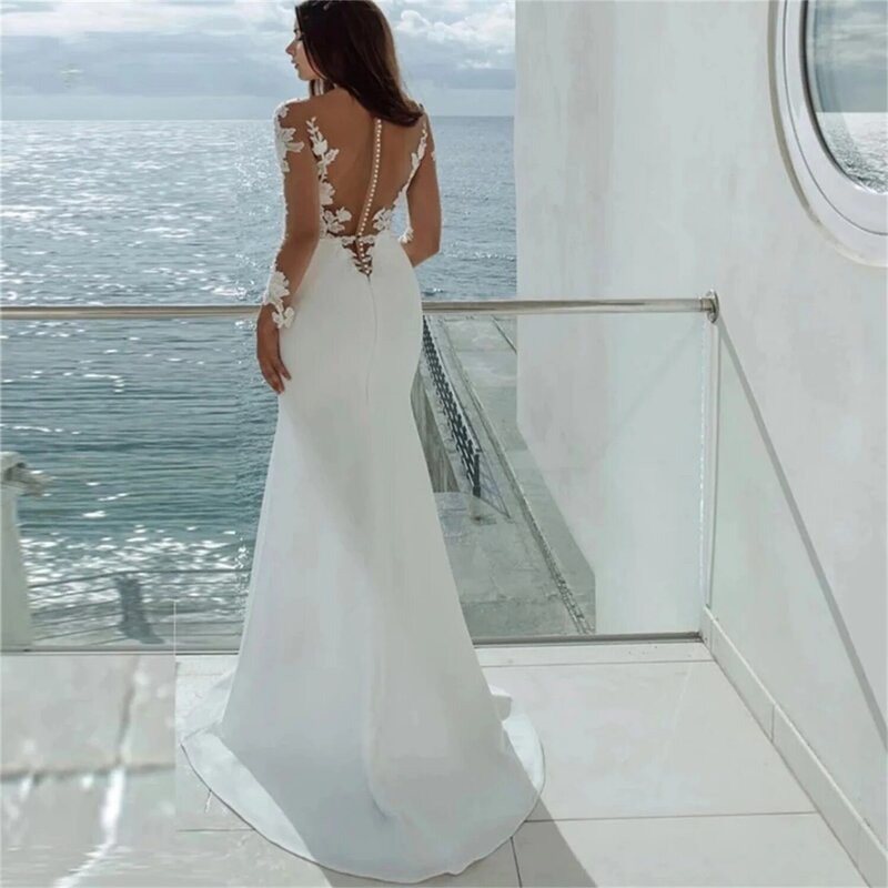 Vestidos de novia de lujo con luz de la mañana para mujer, vestido de novia con perspectiva de encaje, vestidos de novia de talla grande, 2023