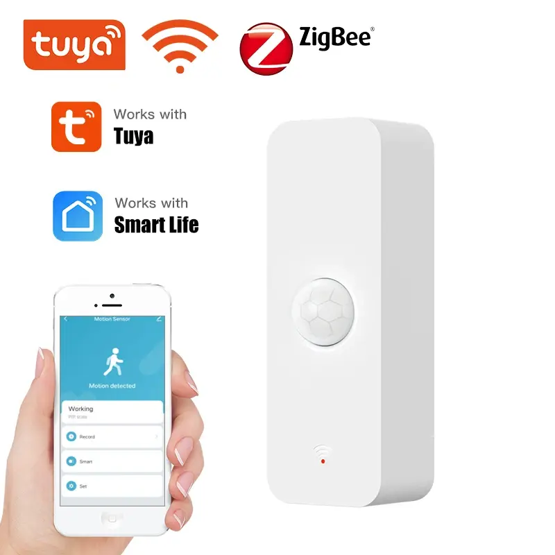 Zigbee PIR Sensor gerak WiFi rumah pintar, detektor inframerah tubuh manusia keamanan aplikasi hidup pintar bekerja dengan Alexa Google Home