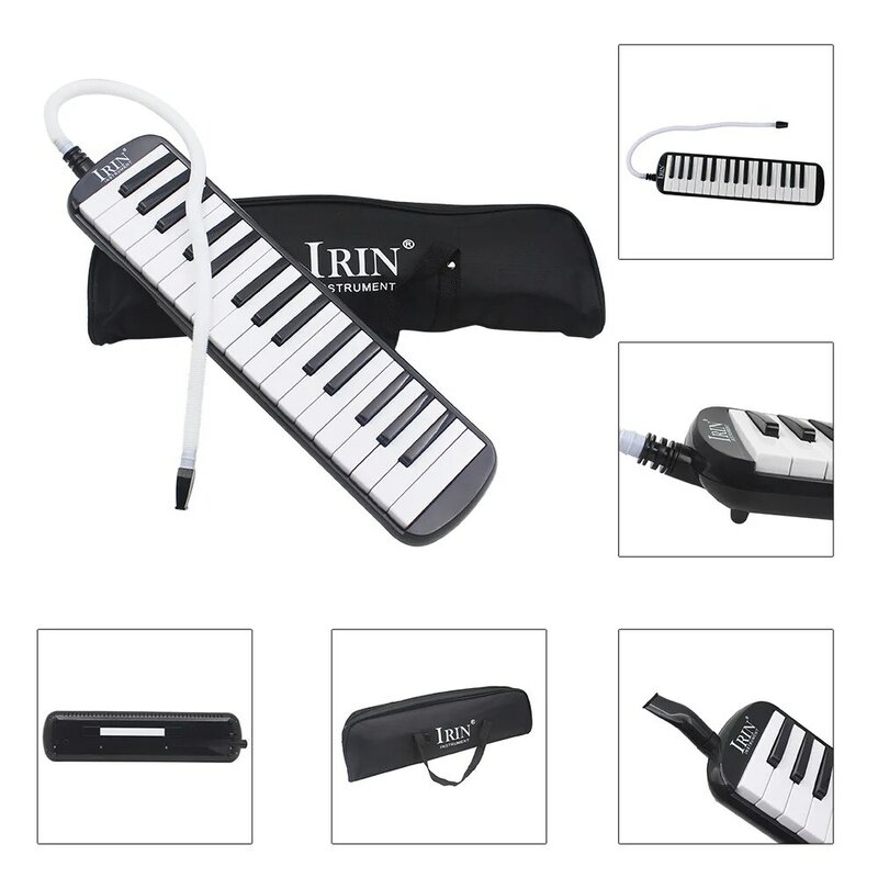 32 tasti Melodica pianoforte stile tastiera strumento musicale armonica bocca organo con borsa per il trasporto bocchino Gif educativo