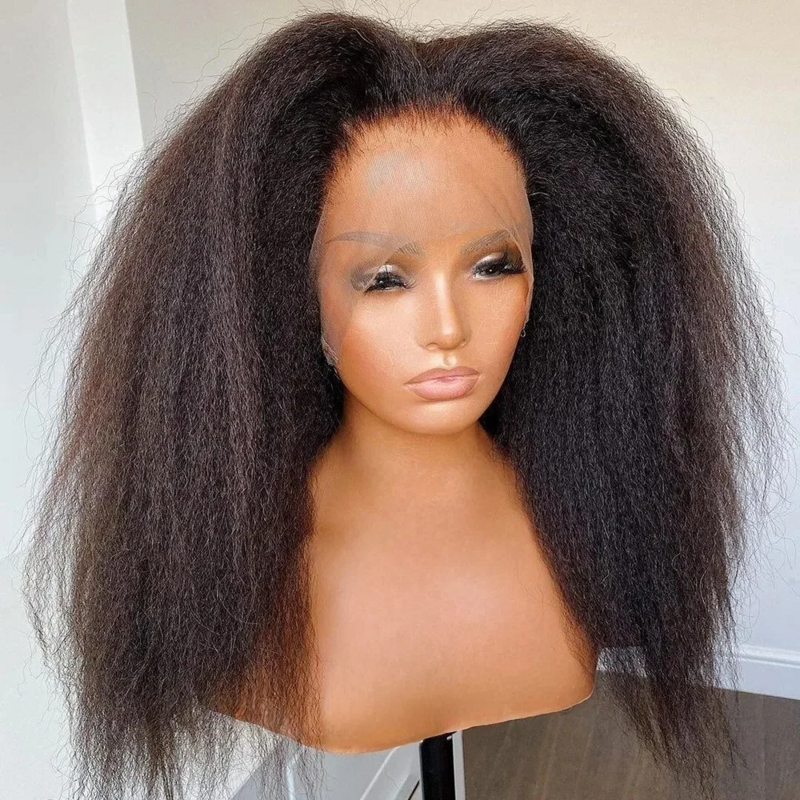 Wig lurus keriting transparan Yaki Brasil 13x6 13x4 Wig Frontal renda rambut manusia untuk wanita dengan rambut bayi