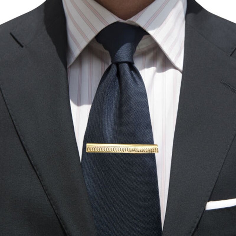 B36D مشبك التعادل الرجال محفورة سبيكة ربطة العنق بار المشبك قمصان النحاس الذهبي التعادل دبوس ل حفل زفاف ربطة العنق اكسسوارات
