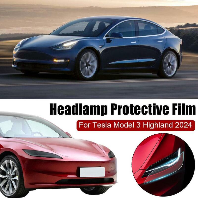 Película protectora de luz trasera para Tesla Highland, faro trasero de TPU, películas que cambian de Color negro, 2023, 2024