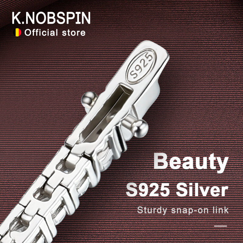 KNOBSPIN 925 Sterling Silver 0.8mm o łańcuszek