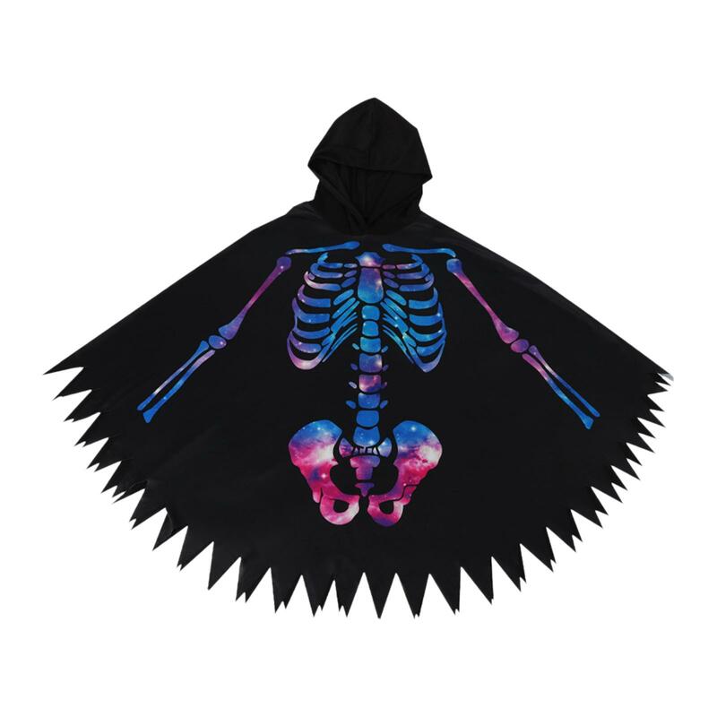 Schedel Cape Halloween Kostuum Cosplay Accessoires Outfit Rekwisieten Vakantie Jas Horror Skelet Voor Feest