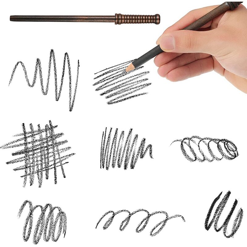 45 Pcs Wand Pencils Wizard Party Supplies Include 15 Wooden Wand Pencils 15 Witch Broom Pencils 15 Flash Bolt Tattoos